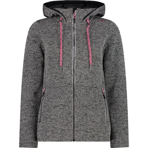 CMP Damen Fleece Jacket Fix Hood Kapuzenjacke 32H2066 b.gesso-nero, 59,95 € | Jacken