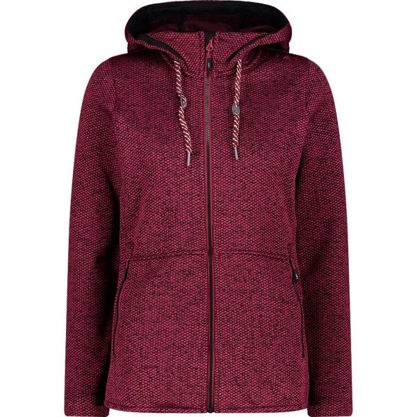 CMP Damen Fleece Jacket Fix Hood Kapuzenjacke 32H2066 amaranto-nero, 59,95 €