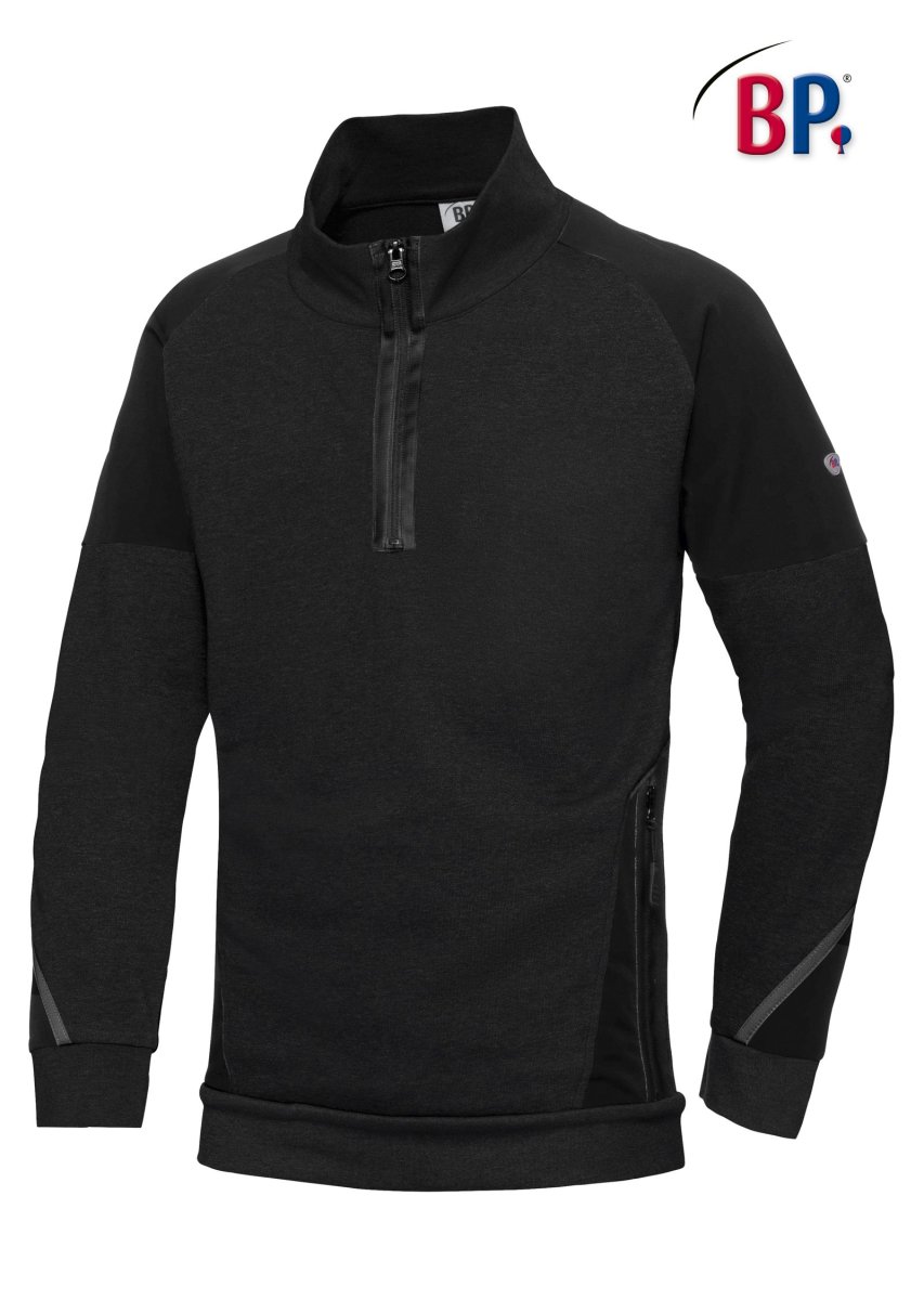 BP Workwear Sweatshirt-Troyer 1828  f&uuml;r SIE &amp; IHN Troyer Sweater schwarz