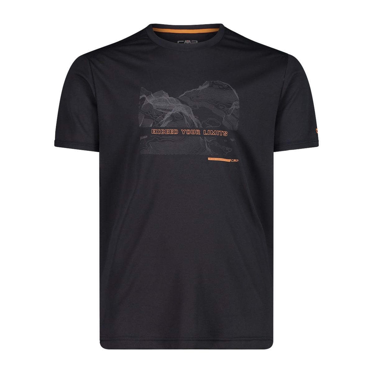 CMP Herren Pique Shirt T-Shirt  30T5057 antracite-flame Adventure Print