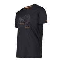 CMP Herren Pique Shirt T-Shirt  30T5057 antracite-flame Adventure Print