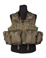 MIL-TEC Weste Tactical Modular System oliv Einsatzweste 8 Taschen Vest