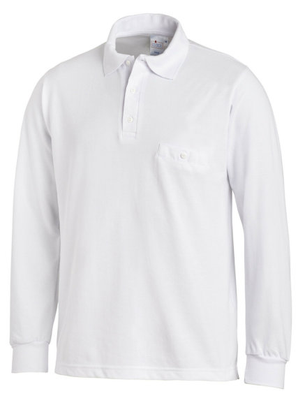 LEIBER Polo Pique Shirt  08/841  Poloshirt 1/1 Arm weiß  Langarm unisex