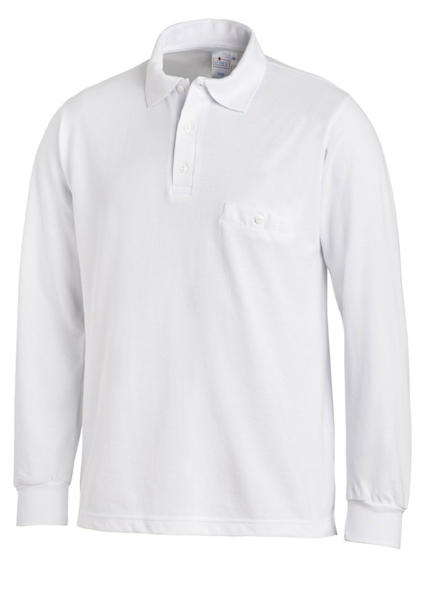 LEIBER Polo Pique Shirt  08/841  Poloshirt 1/1 Arm wei&szlig;  Langarm unisex  XL