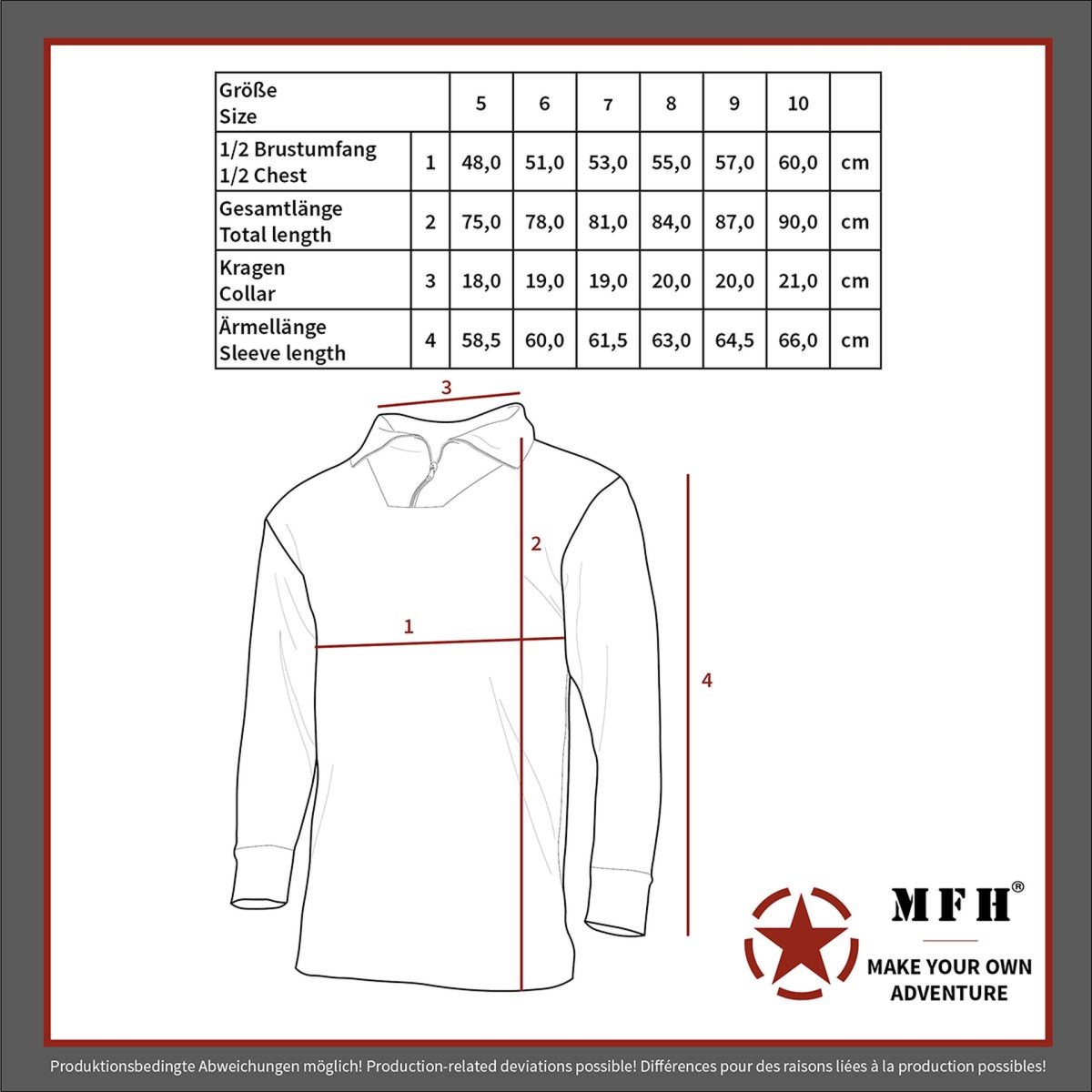 MFH Pl&uuml;sch Rollkragenhemd BW Modell Half Zip Rolli Winterhemd Unterhemd oliv