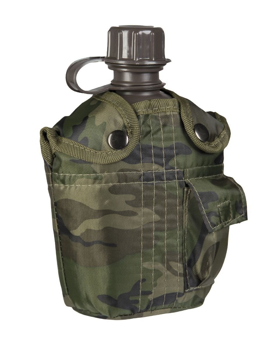 MIL-TEC Feldflasche 1ltr. Trinkflasche woodland Army Flasche Wasserflasche