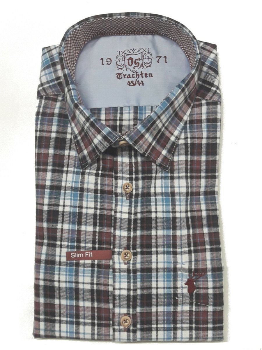 Orbis OS Trachten Hemd 3627/38  Herrenhemd Trachtenhemd slim Karohemd Langarm