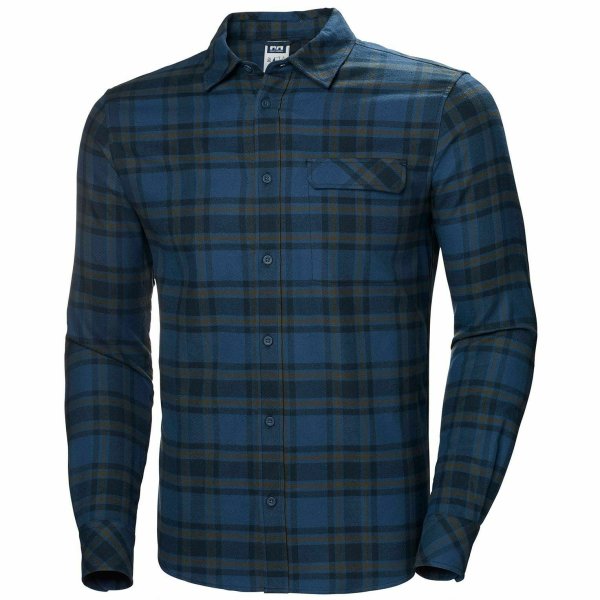 HH Helly Hansen Classic Check Shirt LS 62923 blue fog Herrenhemd Flanellhemd