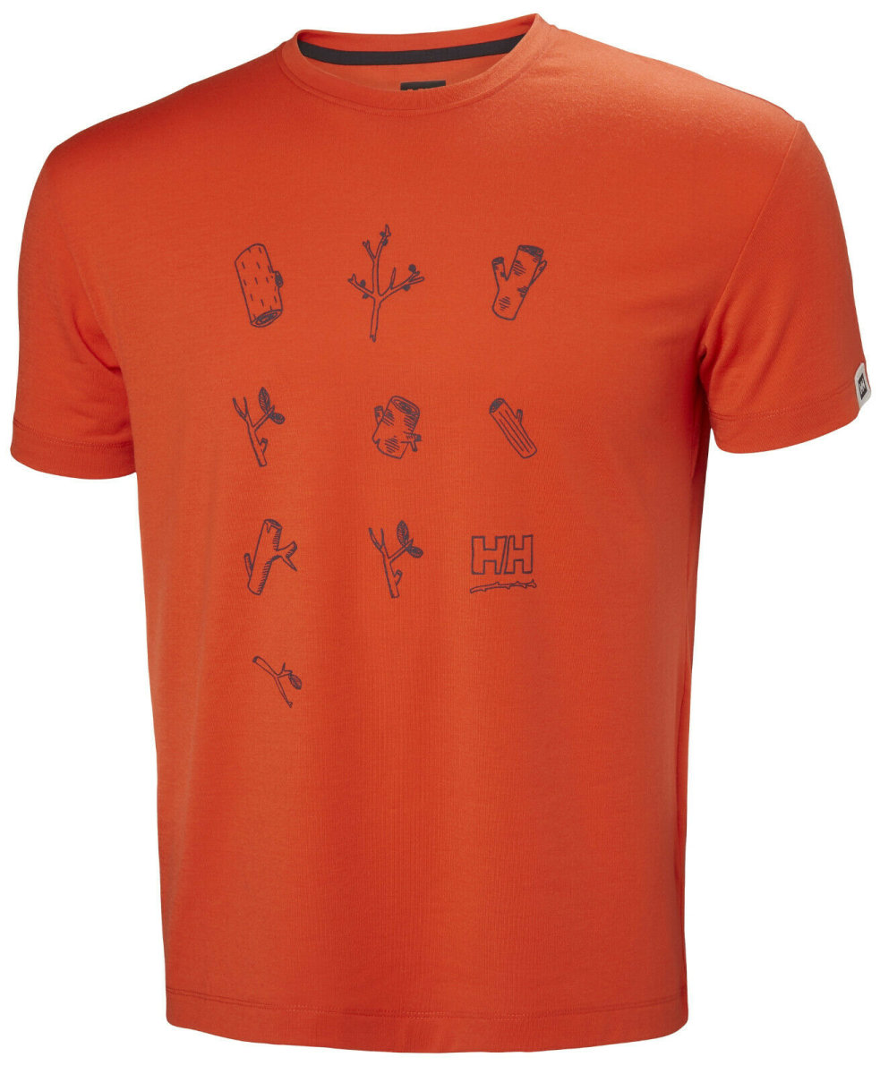 HH Helly Hansen Skog Graphic T-Shirt 62856 cherry toma Brand Shirt Logo T-Shirt