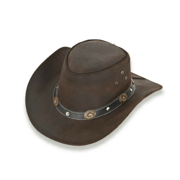 LODENHUT Australien Leather Hat 5826  braun RENO Lederhut Westernhut Hut