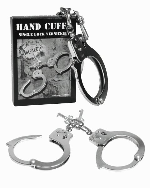 MIL-TEC Handschellen Hand Cuffs Handfesseln vernickelt single lock