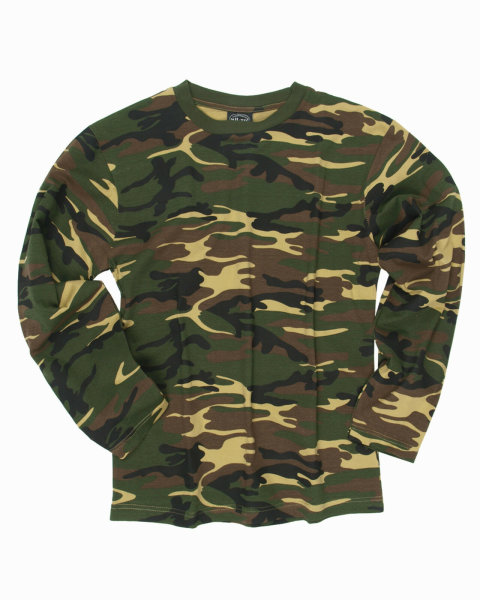 MIL-TEC Langarm Shirt  Army Shirt  woodland Cotton Shirt longsleeve Unterhemd