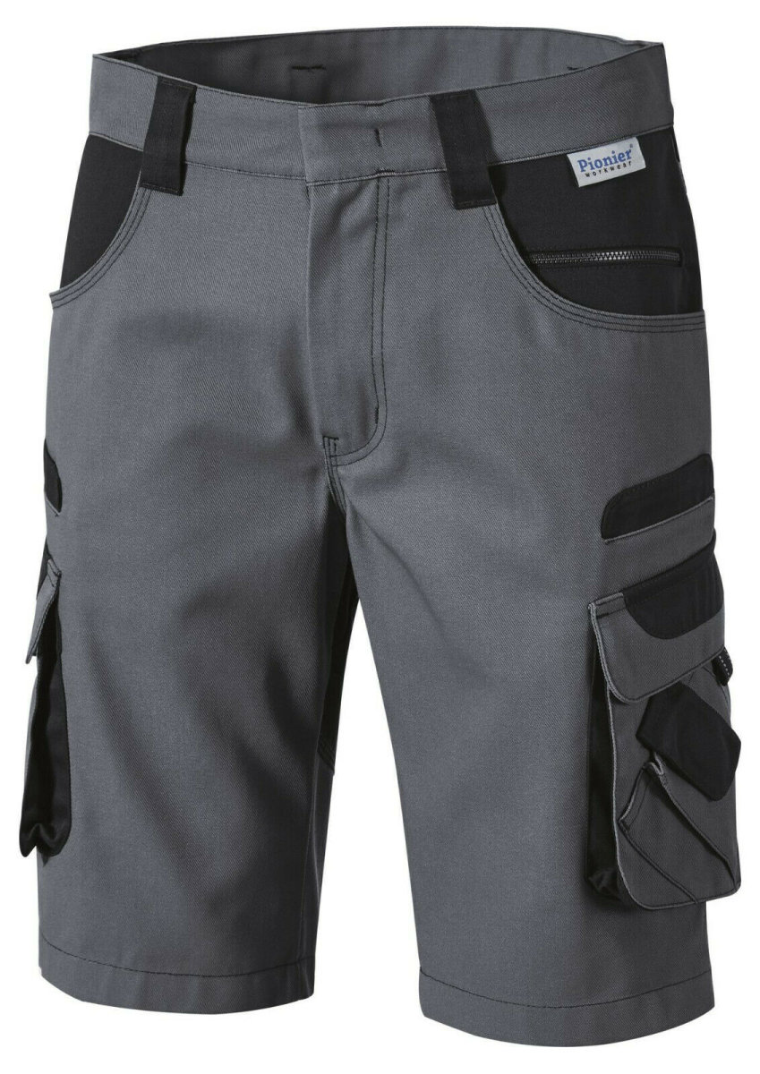 Pionier Workwear TOOLS Bermuda 5381 Berufshose Shorts grau / schwarz