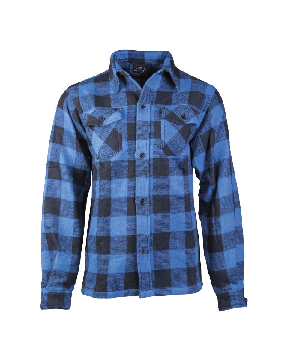 MIL-TEC Holzf&auml;llerhemd Karohemd blau/schwarz Hemd Arbeitshemd Baumwollhemd