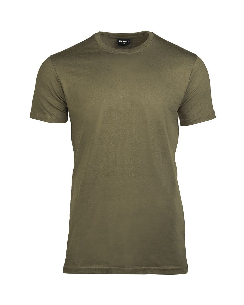 MIL-TEC US Style T-Shirt  steingrau-oliv  Rundhals Shirt Unterhemd Army Shirt