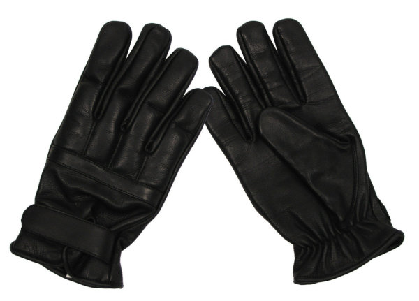MFH Security Handschuhe schwarz  Quarzsand Lederhandschuhe Sicherheitsdienst