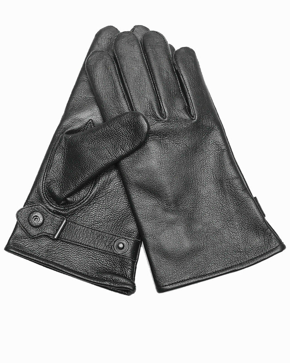 MIL-TEC BW Modell Lederfingerhandschuhe schwarz gef. Lederhandschuhe Handschuhe