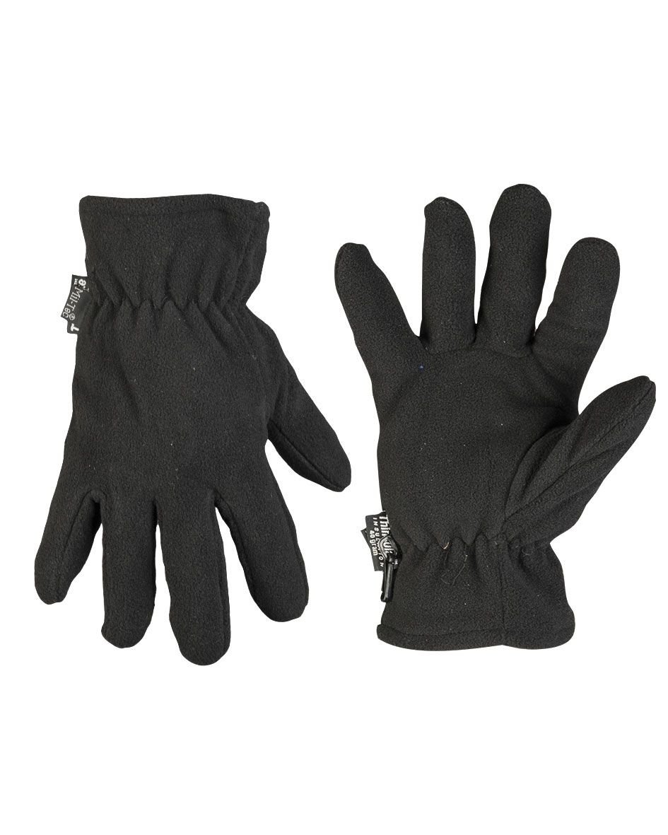 MIL-TEC Fingerhandschuhe Fleece Handschuhe schwarz Fleecehandschuhe  Thinsulate