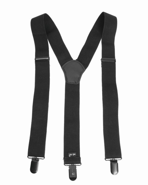 MIL-TEC Hosenträger schwarz 120cm mit Clip Suspenders Braces