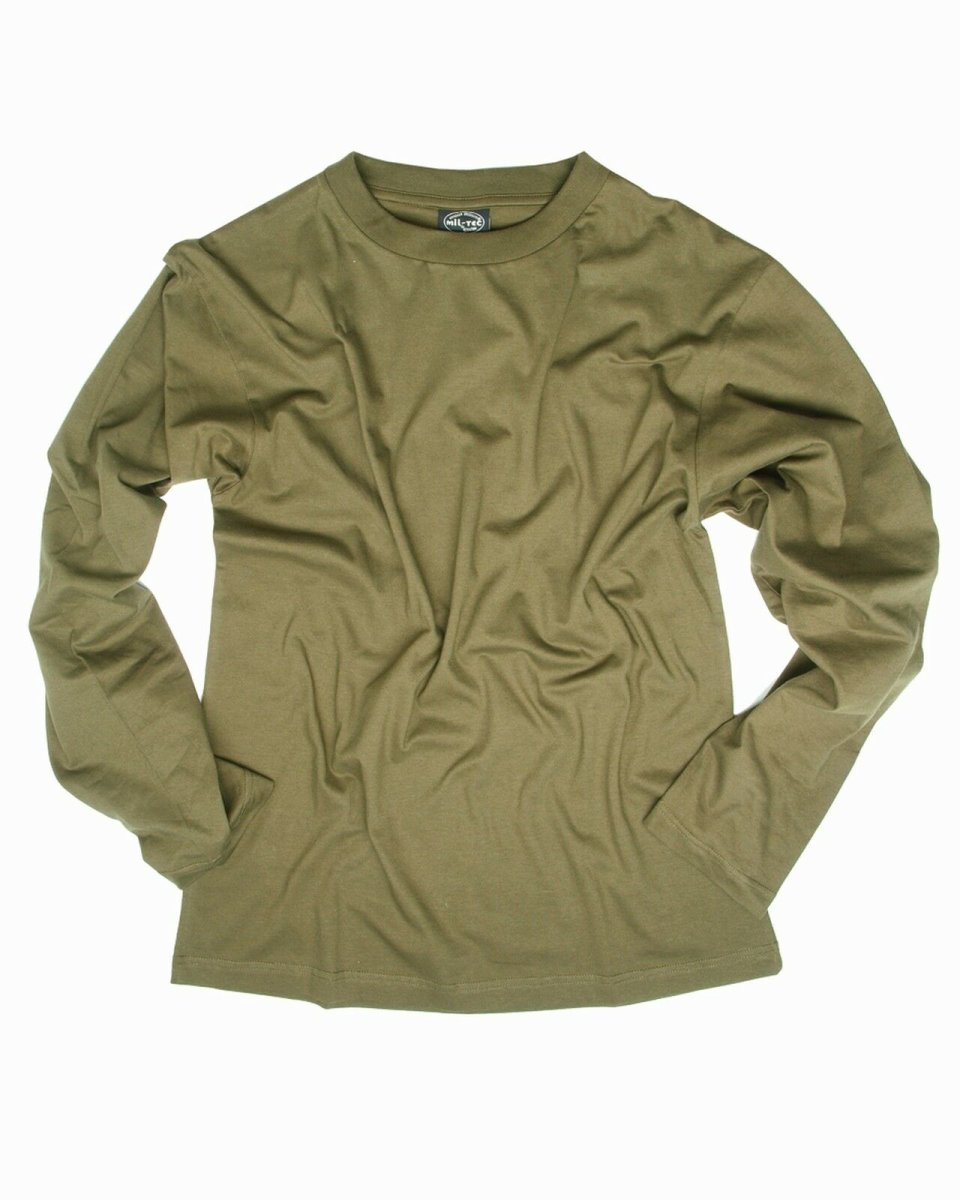 MIL-TEC Langarm Shirt  Army Shirt  oliv Cotton Shirt longsleeve Unterhemd