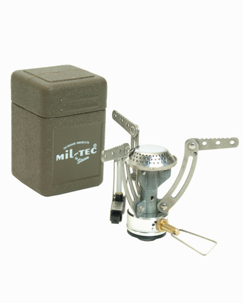 MIL-TEC Gaskartuschenaufsatz Spider mit Behälter Gaskocher Campingkocher Kocher