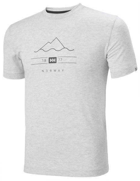 HH Helly Hansen Skog Graphic T-Shirt 62856  grey fog   Brand Shirt Logo T-Shirt