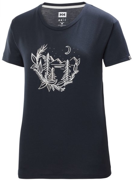 HH Helly Hansen Skog Graphic T-Shirt Women 62877  navy  Brand Shirt Logo T-Shirt