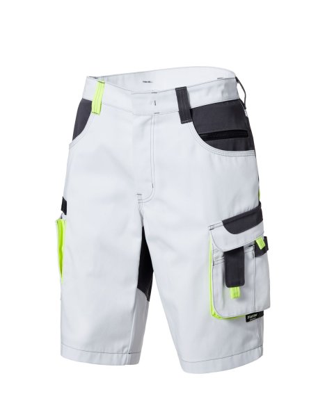 Pionier Workwear TOOLS 2.0 Bermuda 53780 Berufshose Shorts weiß / grau