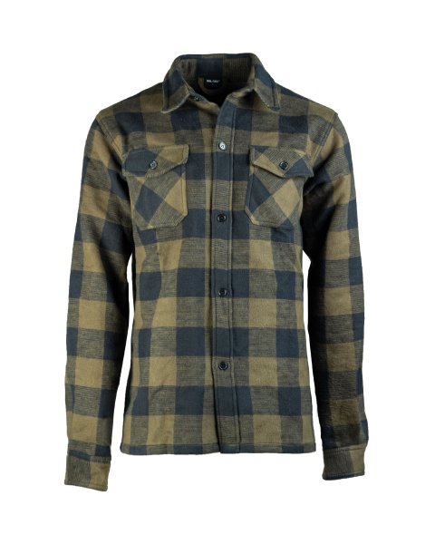 MIL-TEC Holzfällerhemd Karo oliv/schwarz Hemd Karohemd  Arbeitshemd Baumwollhemd
